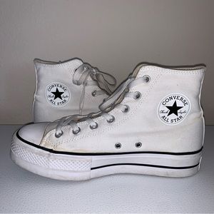 Converse Womens 9 White All Star Move Hi Top Sneaker Platform Comfort Casual